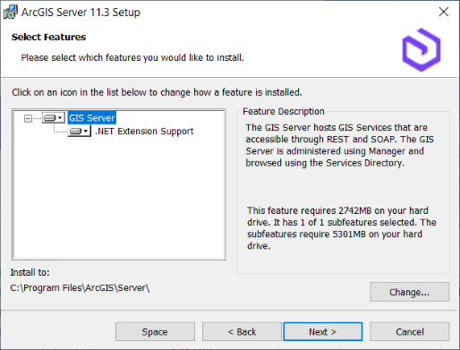 ArcGIS Server Select Features pane